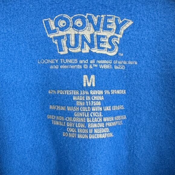 Looney Tunes Blue Looney Tunes Graphic Blue Color Crewneck Sweatshirt Medium - Picture 4 of 6